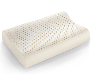 Contoured wave natural latex foam pillow for bed