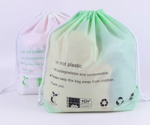 100% Compostable Custom Own Logo Garment Drawstring Bags